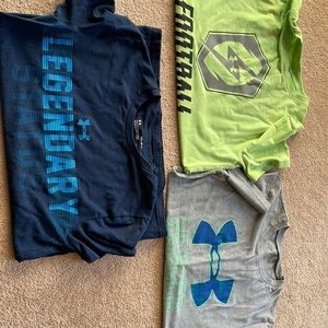 Boys Youth Large Under Armor Short Sleeve Shirts - 3 included
